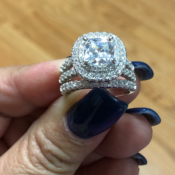 925 Silver & Diamond Simulated - Picture 2 of 8